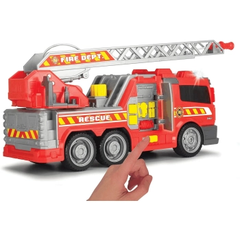 STRAŻ POŻARNA - dźwięk + światła + otwierane drzwi + funkcja natrysku wody - 36 cm